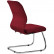 Кресло для посетителя Метта SU-Mr-4/подл.000/осн.008 красный, велюр, полозья