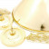 Лампа на два плафона "Elegance" (золотистая штанга, золотистый плафон D35см)