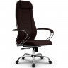 Кресло для руководителя Метта B 1m 32PF/K127 (Комплект 31) Pilot темно-коричневый, ткань Bahama, крестовина хром