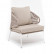 Кресло "Милан" плетеное из роупа, каркас алюминий белый, роуп бежевый круглый, ткань бежевая