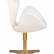 Кресло дизайнерское DOBRIN SWAN, белый кожзам P23, золотое основание