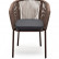 "Марсель" стул плетеный из роупа, каркас алюминий коричневый (RAL8016) муар, роуп коричневый круглый, ткань темно-серая 027