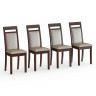 Четыре стула Мебель--24 Гольф-12 разборных, цвет орех, обивка ткань руми 812/8, ШхГхВ 40х40х100 см., от пола до верха сиденья 47 см. (мягкая спинка)
