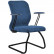 Кресло для посетителя Метта SU-Mr-4/подл.000/осн.008 светло-синий, велюр, полозья