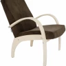 Кресло для отдыха Денди шпон, Ткань ультра шоколад, каркас дуб шампань шпон
