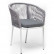 Плетеный стул "Марсель" из эластичных лент, цвет светло-серый, белый каркас, подушка цвет NEO ASN