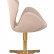 Кресло дизайнерское DOBRIN SWAN, бежевая ткань IF1, золотое основание