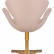Кресло дизайнерское DOBRIN SWAN, бежевая ткань IF1, золотое основание