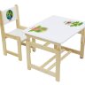 Комплект растущей детской мебели Polini kids Eco 400 SM, Дино 2, 68х55 см, белый-натуральный