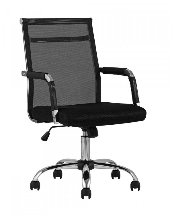 Компьютерное кресло Stool Group TopChairs Clerk офисное черное в обивке из экокожи, механизм качания Top Gun
