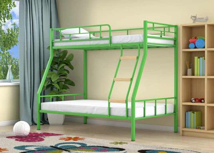 Двухъярусная кровать Радуга Зеленая