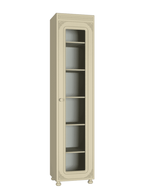 Шкаф со стеклом Ассоль Плюс АС-533, (правый) мдф мат Ваниль