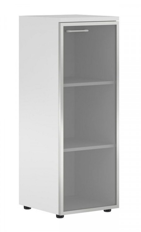 Шкаф колонка со стеклянной дверью в алюминиевой раме (R) и топом XMC 42.7(R) Белый 432х432х1190 XTEN