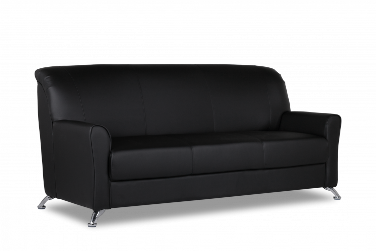 Трехместный диван Европа 1780х830 h870 Искусственная кожа P2 euroline  9100 (черный)