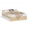 Мори Кровать с ящиками 1600, цвет дуб сонома/белый, ШхГхВ 163,5х203,5х70 см., сп.м. 1600х2000 мм., без матраса, основание есть