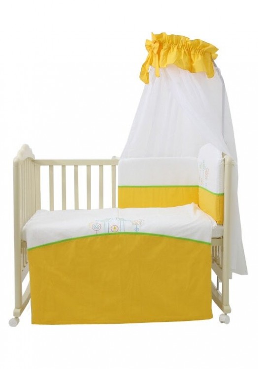 Комплект в кроватку Fairy "Волшебная полянка" 7 предметов, желтый