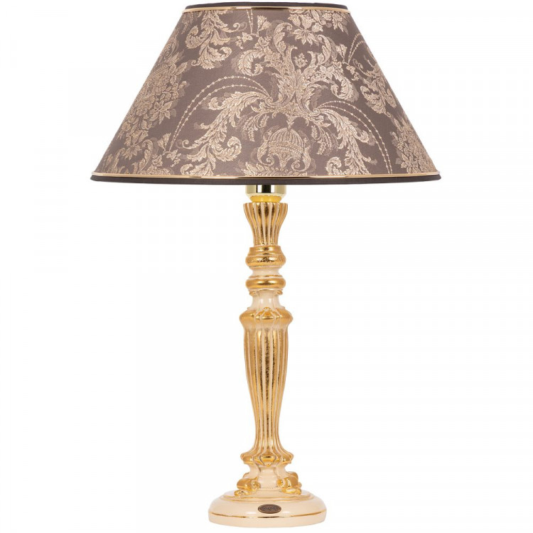 Настольная лампа Богемия Айвори с абажуром №38 Голдбраун