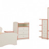 Набор мебели для детсокой Юниор-10, с кроватью 800х1900 лдсп Белый с красной кромкой