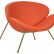 Кресло дизайнерское DOBRIN EMILY, оранжевая ткань AF, золотое основание
