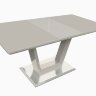 Стол обеденный ALEX 140 глянец серый, стекло серое