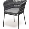 Плетеный стул &quot;Бордо&quot; (колос) из роупа (веревки), стальной каркас, цвет серый