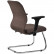 Кресло для посетителя Метта SU-Mr-4/подл.000/осн.008 темно-коричневый, велюр, полозья