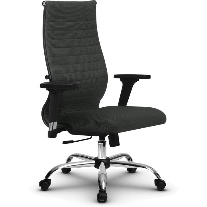 Кресло для руководителя Метта B 2b 19/2D (Комплект 19/2D) темно-серый, ткань, крестовина хром