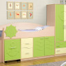 Набор мебели для детской комнаты Юниор - 12.1 мдф дуб молочный/светло-зеленый мат/ваниль матовый