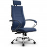 Кресло для руководителя Метта B 2m 34P/K127 (Комплект 33) Pilot синий, ткань Bahama, крестовина хром