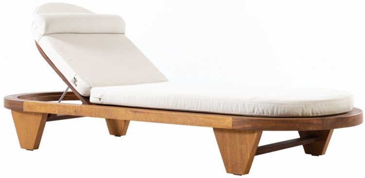 Шезлонг-лежак деревянный с матрасом Spain