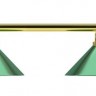 Лампа на четыре плафона &quot;Evergreen&quot; (золотистая штанга, зеленый плафон D35см)