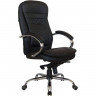 Кресло Riva Chair 9024 черное для руководителя, хром, экокожа