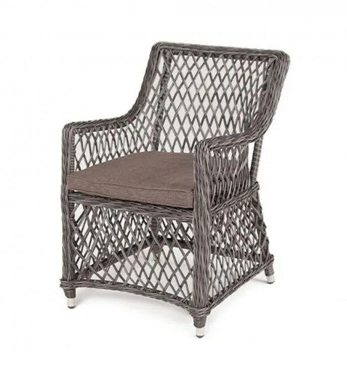 Плетеное кресло "Латте" из искусственного ротанга, цвет темно-серый