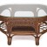 КОМПЛЕКТ для отдыха "MICHELLE" ( стол со стеклом+ диван + 2 кресла + подушки) Pecan Washed (античн. орех), Ткань рубчик, цвет кремовый