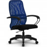 Кресло для руководителя Метта SU-CP-8P (SU-СК130-8P) PL синий, сетка/ткань, крестовина пластик, пиастра