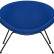 Кресло дизайнерское DOBRIN EMILY, синяя ткань AF6, черное основание