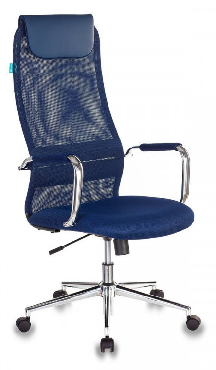 Кресло руководителя Бюрократ KB-9N, обивка: сетка/ткань, цвет: синий TW-10N (KB-9N/DB/TW-10N)