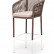 Барный стул "Марсель" из роупа, каркас стальной белый, роуп коричневый, ткань бежевая