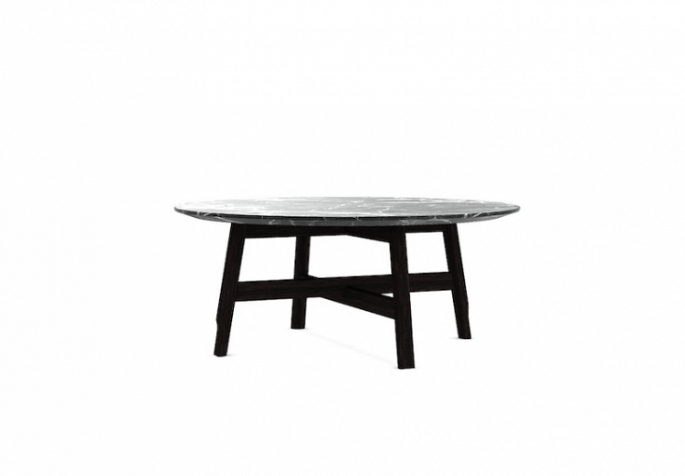 Кофейный столик AANY Ø85 см.grey carnico marble