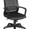 Кресло Оптима спинка сетка (черная)/сиденье кож/зам (черный)