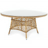 Плетеный круглый стол &quot;Эспрессо&quot; диаметр 150 см. стол из искусственного ротанга, цвет соломенный