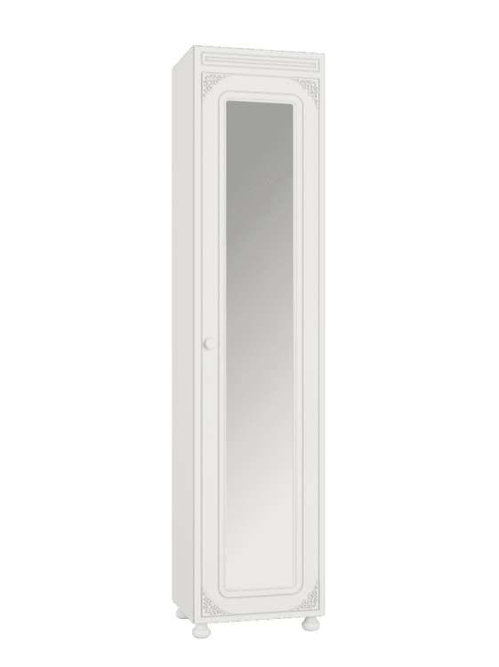 Шкаф с зеркалом Ассоль АС-532 (правый) мдф мат Белое дерево