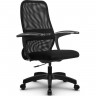 Кресло для руководителя Метта SU-СU160-8P PL черный, сетка/ткань, крестовина пластик, пиастра
