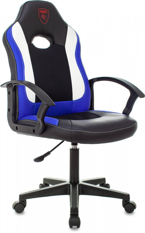Кресло игровое Zombie 11LT, обивка: текстиль/эко.кожа, цвет: черный/синий