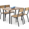 Комплект Halmar MILTON стол+ 4 стула (натуральный/черный)