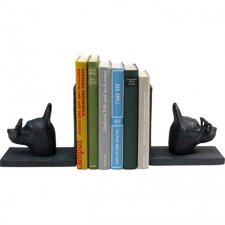 Книгодержатель Dog, коллекция "Собака", количество предметов 2 32*17*12, Алюминий, Черный, Зеленый