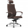 Кресло для руководителя Метта L 2c 44C/K116 темно-коричневый, MPES, мультиблок, крестовина алюминий