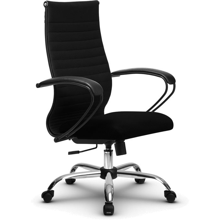 Кресло для руководителя Метта B 2b 19/К130 (Комплект 19) черный, ткань, крестовина хром