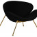 Кресло дизайнерское DOBRIN EMILY, черный ткань AF9, золотое основание