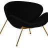 Кресло дизайнерское DOBRIN EMILY, черный ткань AF9, золотое основание